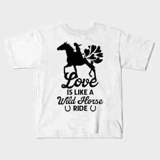 Valentine's Day Horse Riding Love Horse Silhouette Kids T-Shirt